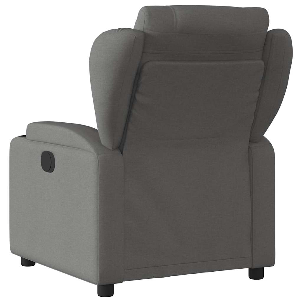 Poltrona Reclinabile Massaggio Elettrica Grigio Scuro Tessuto - homemem39