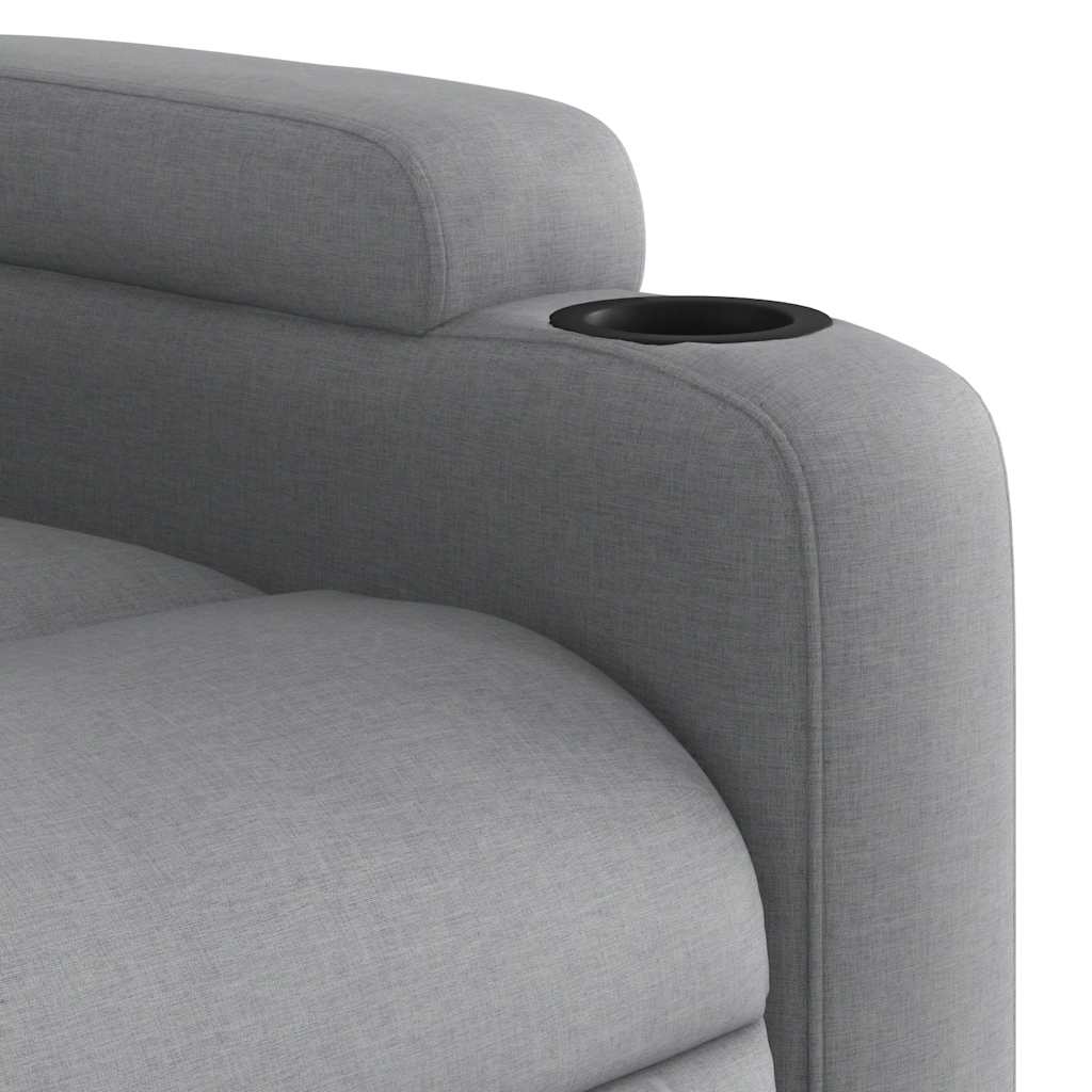 Poltrona Alzapersona Massaggi Reclinabile Grigio Chiaro Tessuto | homemem39