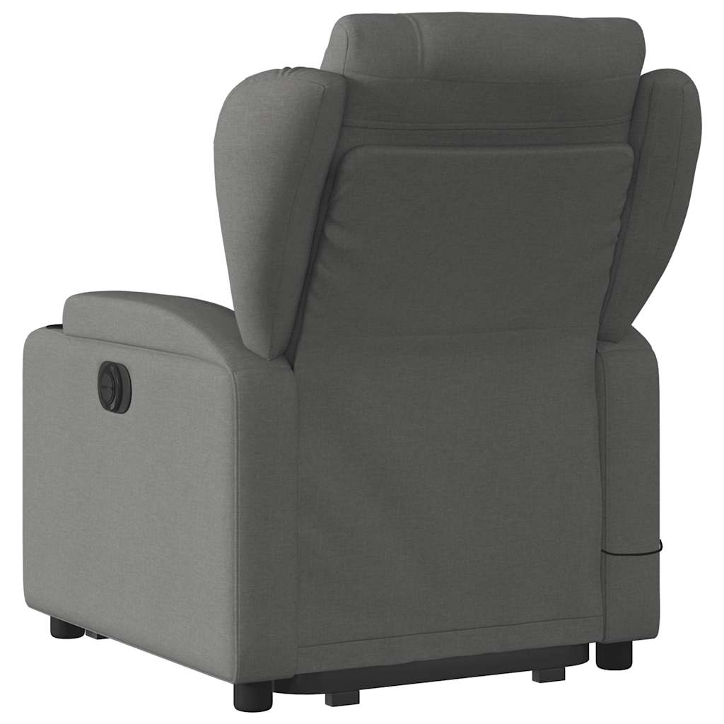 Poltrona Alzapersona Massaggi Reclinabile Grigio Scuro Tessuto - homemem39