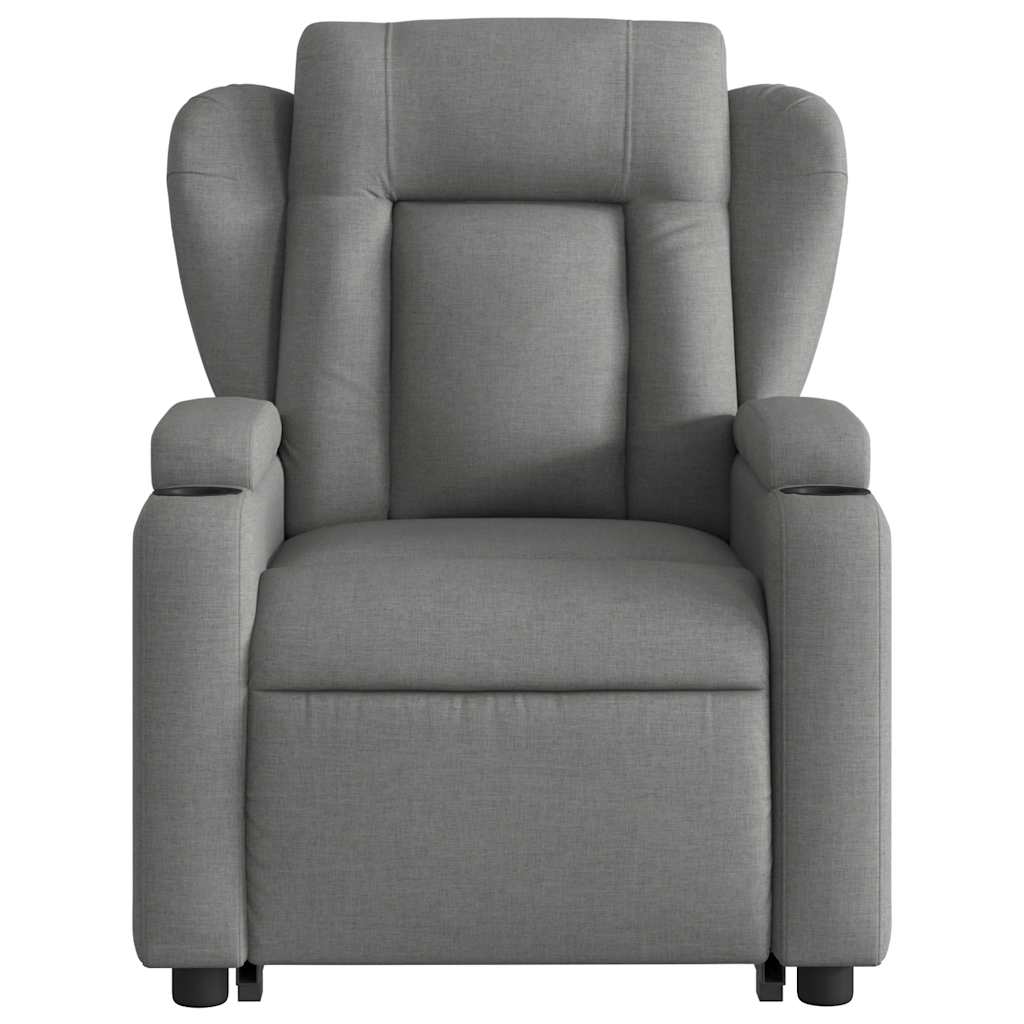 Poltrona Alzapersona Massaggi Reclinabile Grigio Scuro Tessuto - homemem39