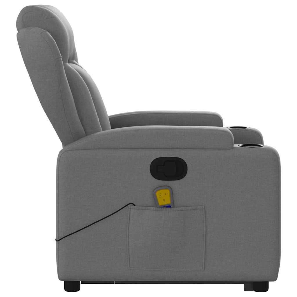 Poltrona Alzapersona Massaggi Reclinabile Grigio Scuro Tessuto - homemem39