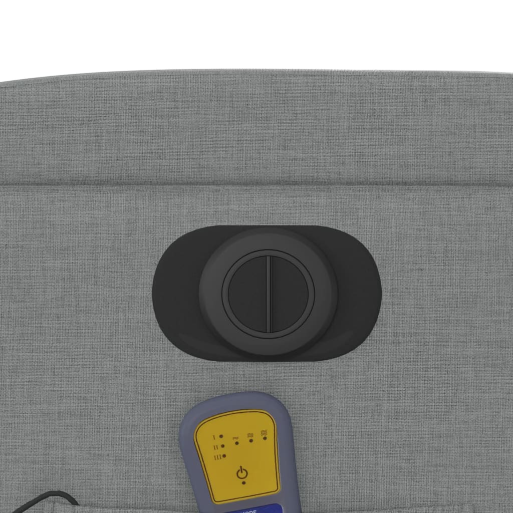 Poltrona Reclinabile Massaggio Elettrica Grigio Chiaro Tessuto - homemem39