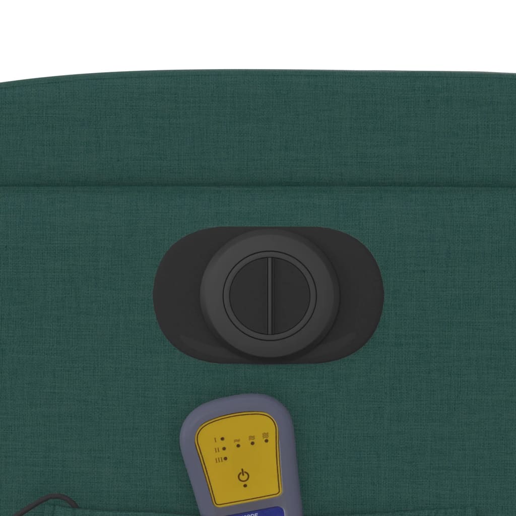 Poltrona Massaggiante Reclinabile Elettrica Verde Scuro Tessuto - homemem39