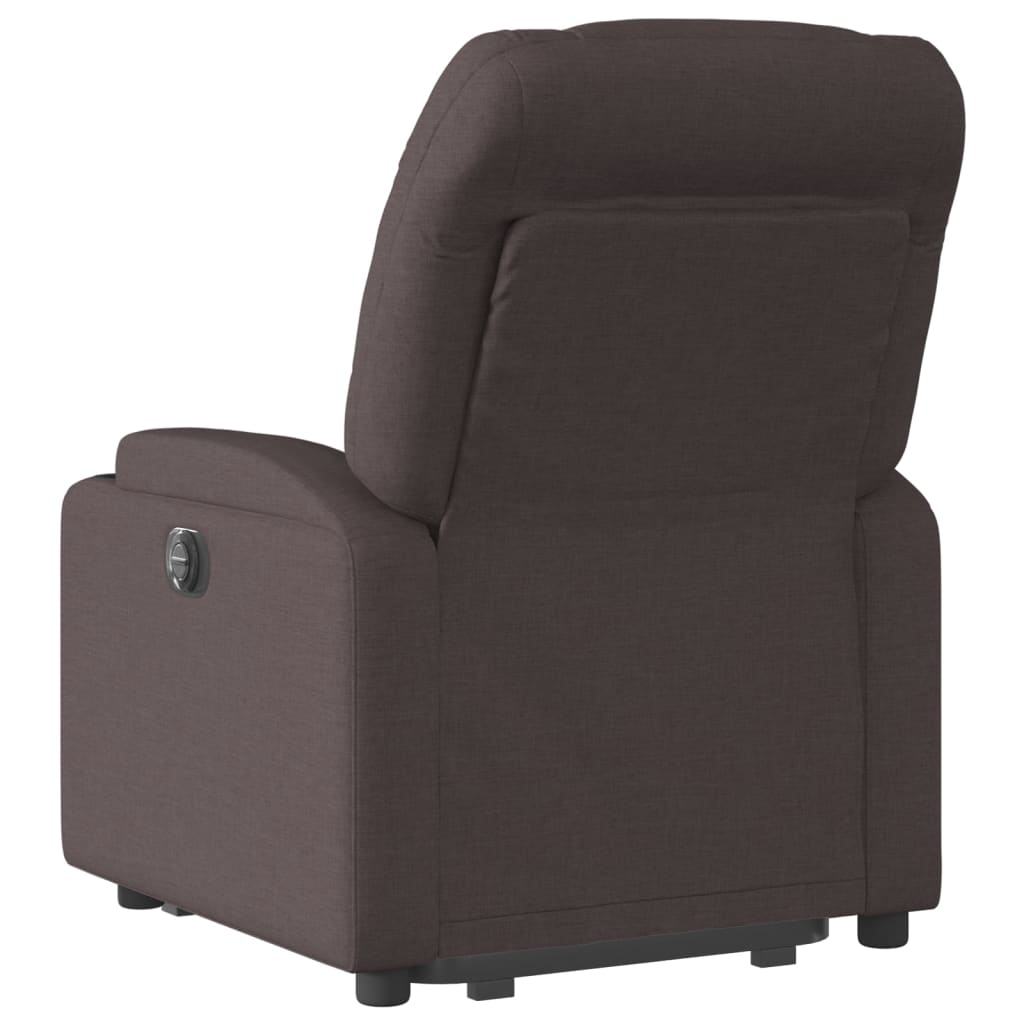Poltrona Alzapersona Reclinante Elettrica Marrone Scuro Tessuto - homemem39