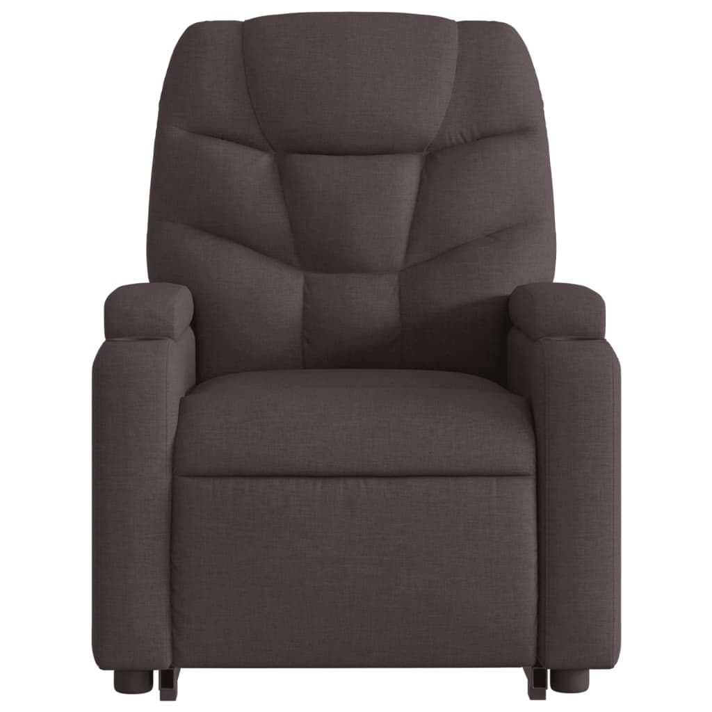 Poltrona Alzapersona Reclinante Elettrica Marrone Scuro Tessuto - homemem39