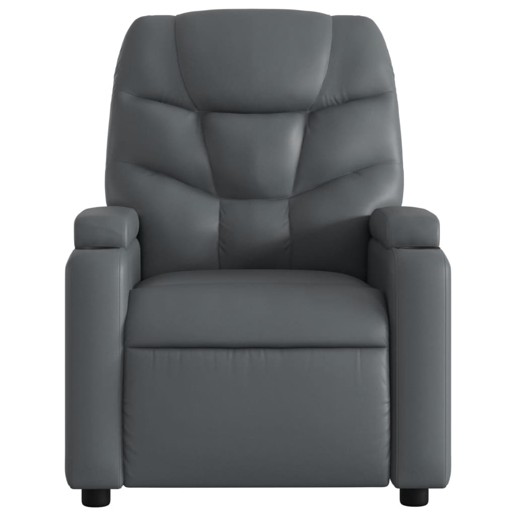Poltrona Massaggiante Elettrica Reclinabile Grigio Similpelle - homemem39