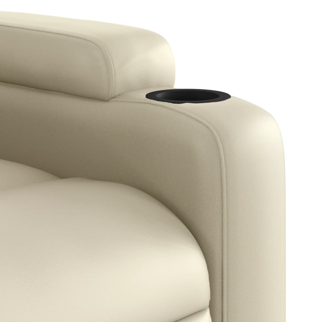 Poltrona Alzapersona Reclinabile Crema in Similpelle | homemem39