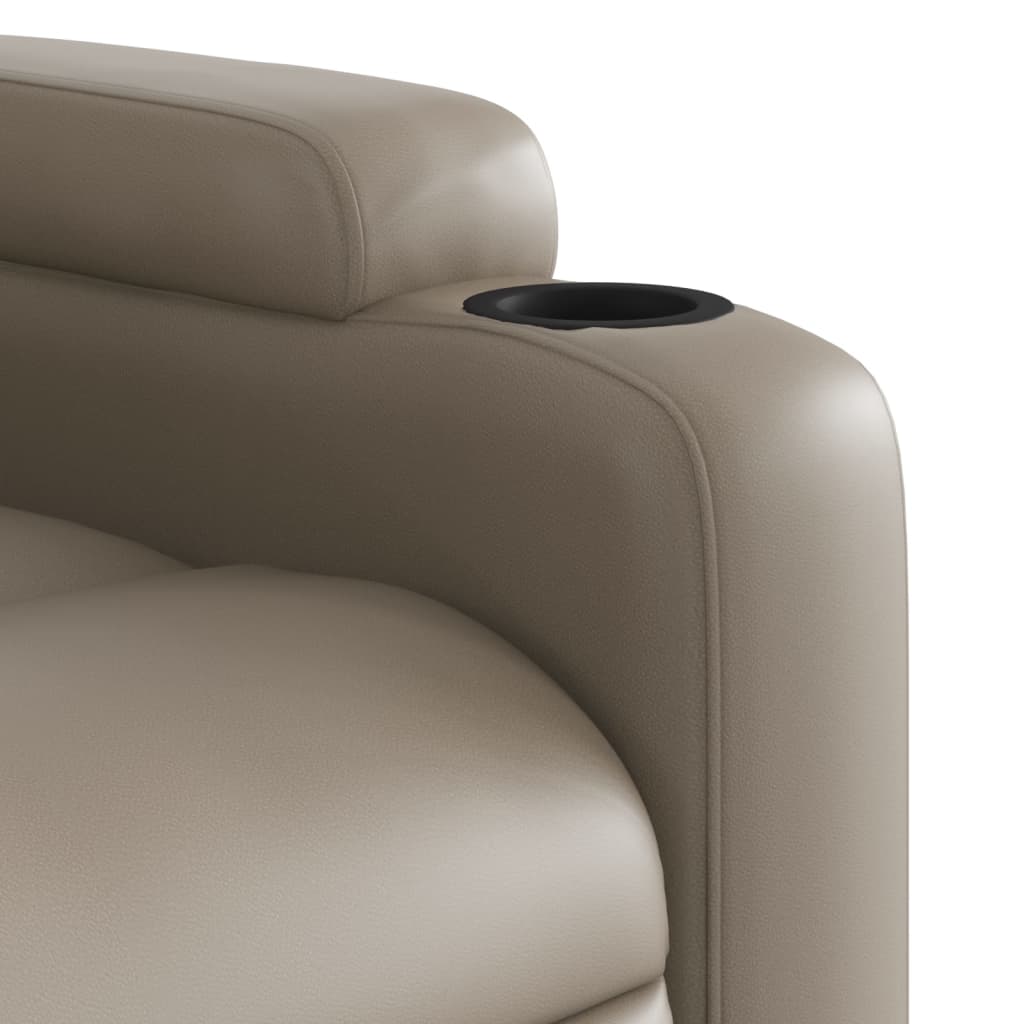 Poltrona Alzapersone Massaggi Reclinabile Cappuccino Similpelle | homemem39
