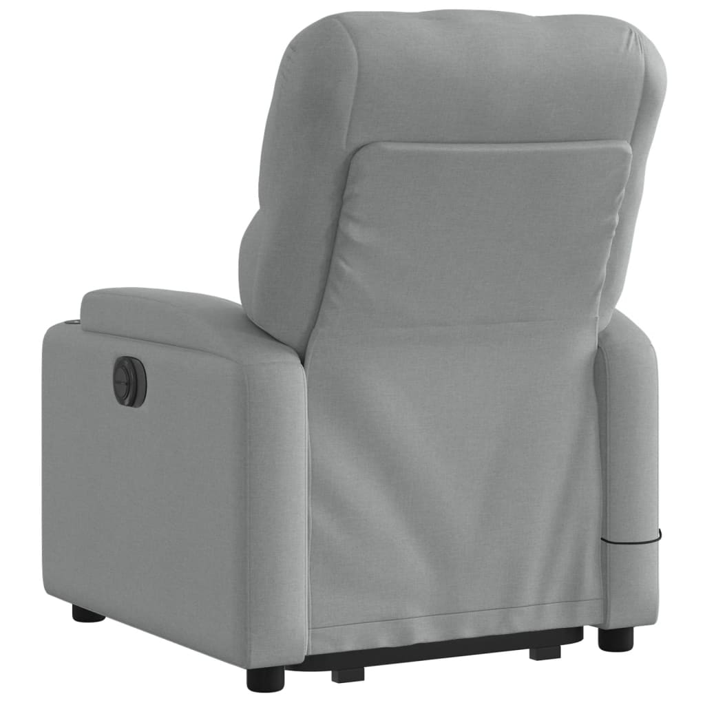 Poltrona Alzapersona Massaggi Reclinabile Grigio Chiaro Tessuto - homemem39