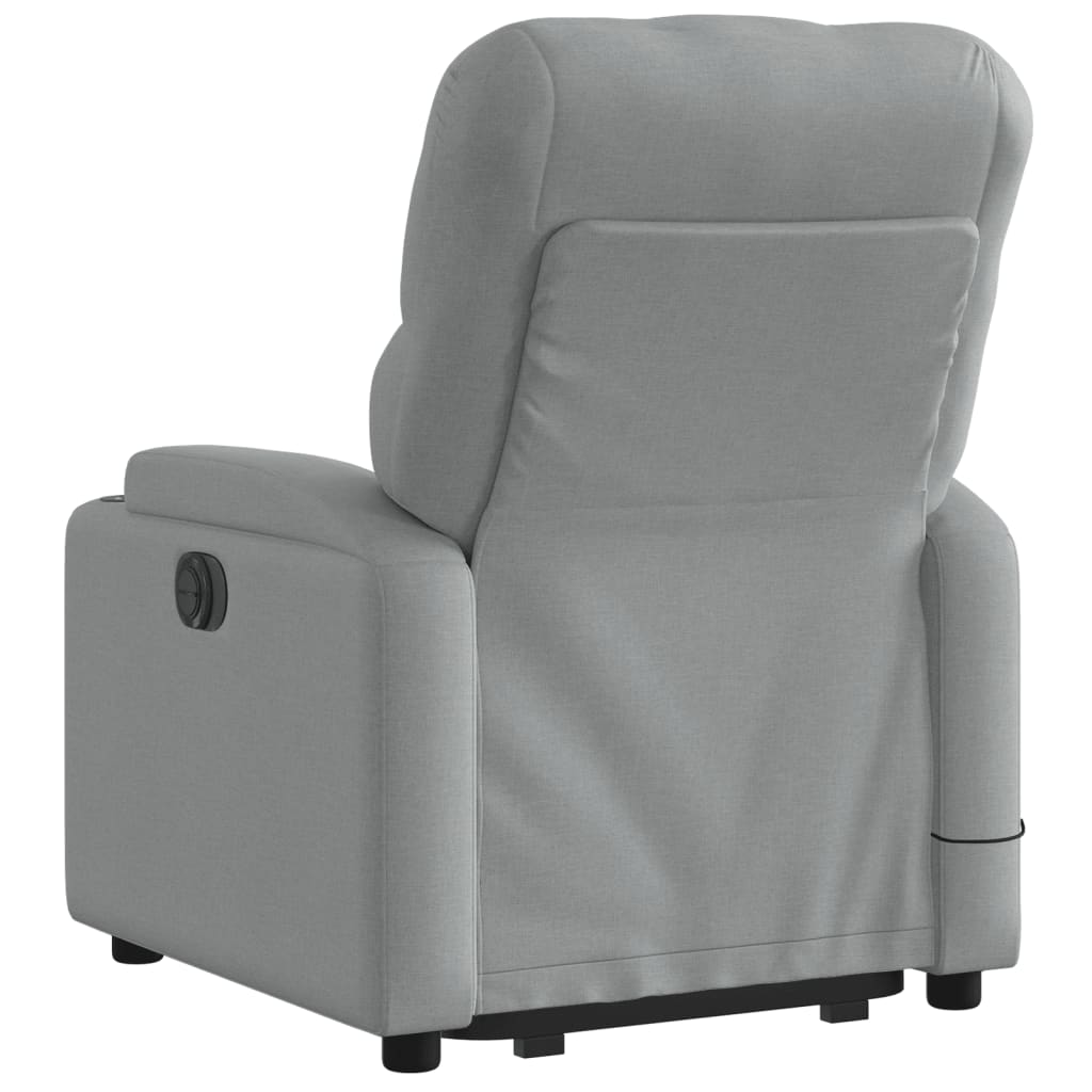 Poltrona Alzapersona Massaggi Elettrica Grigio Chiaro Tessuto - homemem39