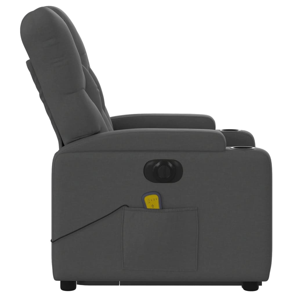 Poltrona Alzapersona Massaggi Elettrica Grigio Scuro Tessuto - homemem39