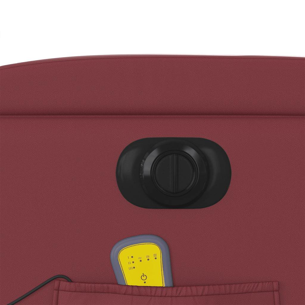 Poltrona Massaggiante Reclinabile Rosso Vino in Similpelle - homemem39