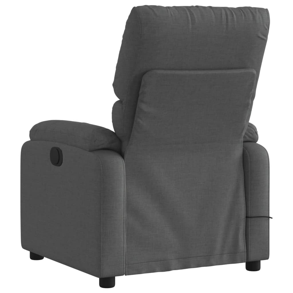 Poltrona Reclinabile Massaggio Elettrica Grigio Scuro Tessuto - homemem39