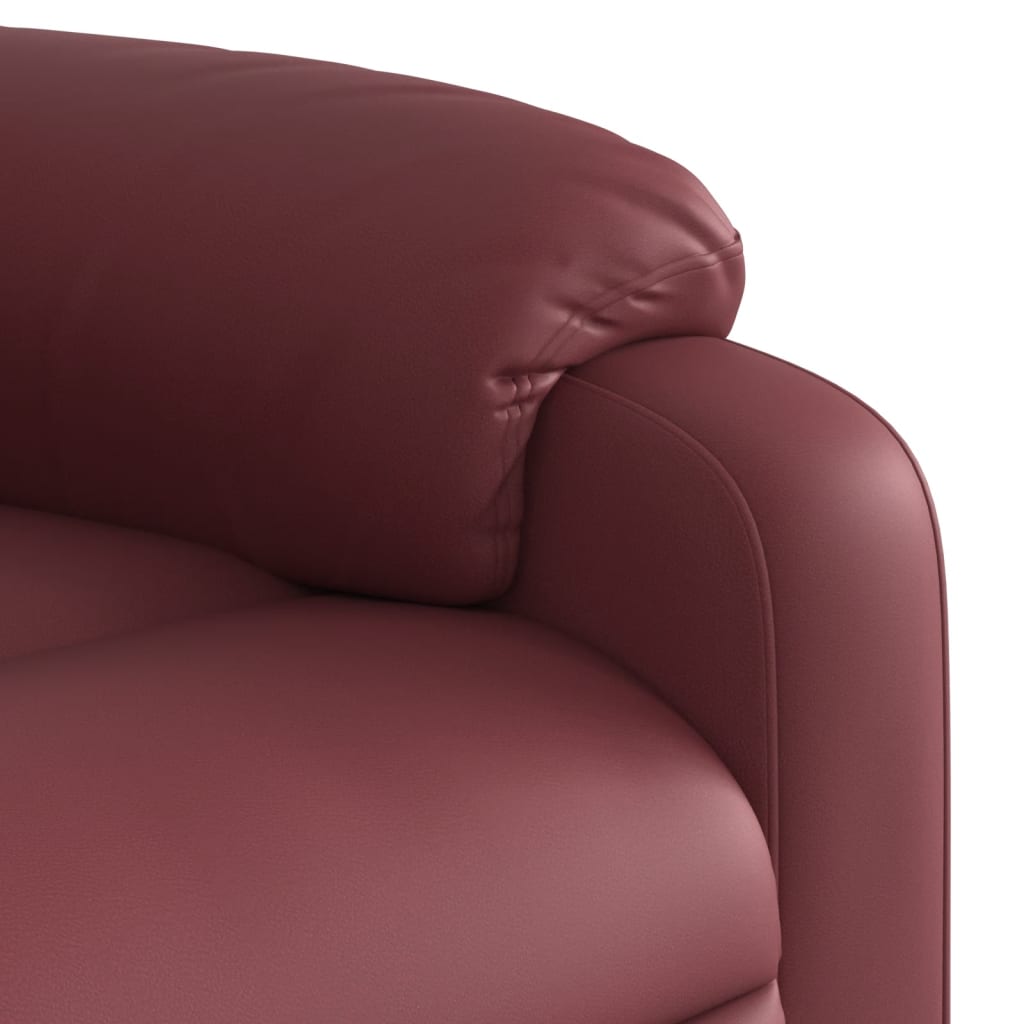 Poltrona Reclinabile Elettrica Rosso Vino in Similpelle | homemem39