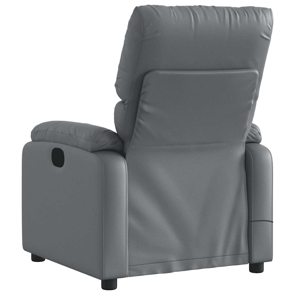 Poltrona Massaggiante Elettrica Reclinabile Grigio Similpelle - homemem39