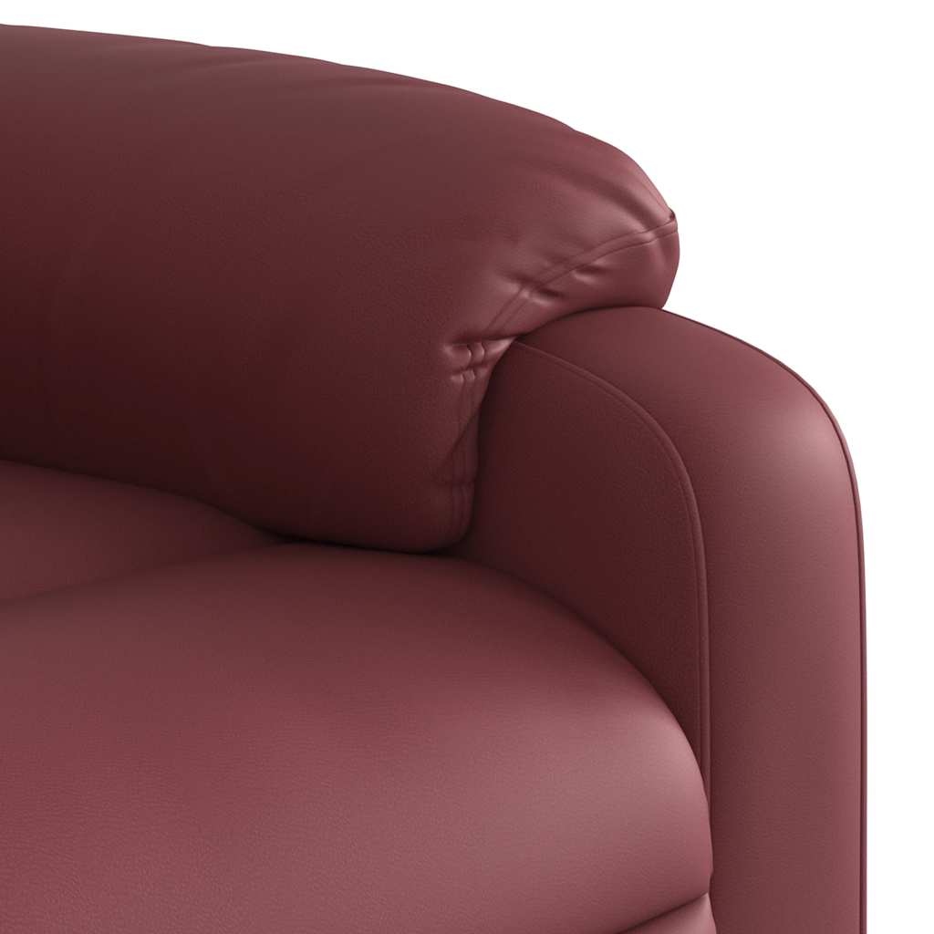 Poltrona Alzapersona Reclinabile Rosso Vino in Similpelle | homemem39