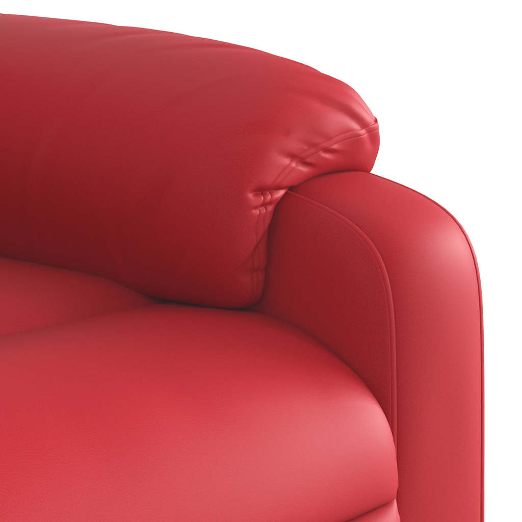 Poltrona Alzapersona Reclinabile Massaggio Rosso in Similpelle | homemem39