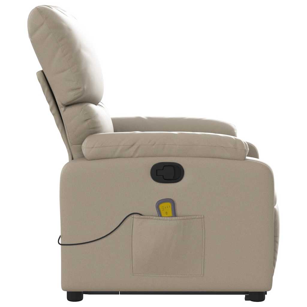 Poltrona Alzapersone Massaggi Reclinabile Cappuccino Similpelle - homemem39