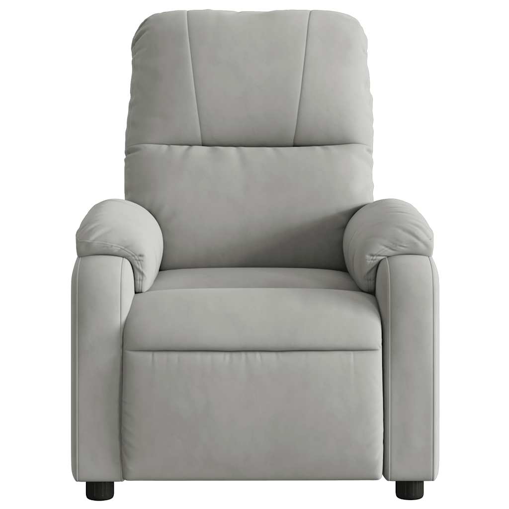 Poltrona Reclinante Massaggi Elettrica Grigio Chiaro Microfibra - homemem39