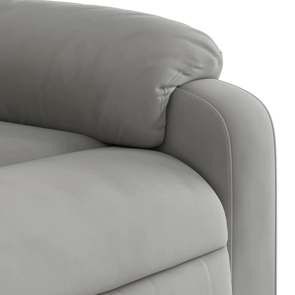 Poltrona Reclinante Massaggi Elettrica Grigio Chiaro Microfibra | homemem39