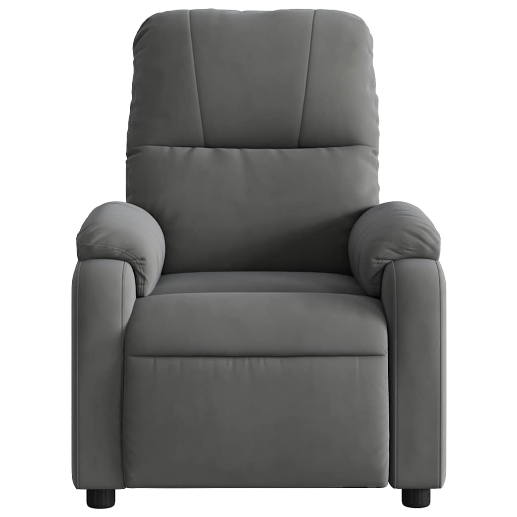 Poltrona Reclinante Massaggi Elettrica Grigio Scuro Microfibra - homemem39