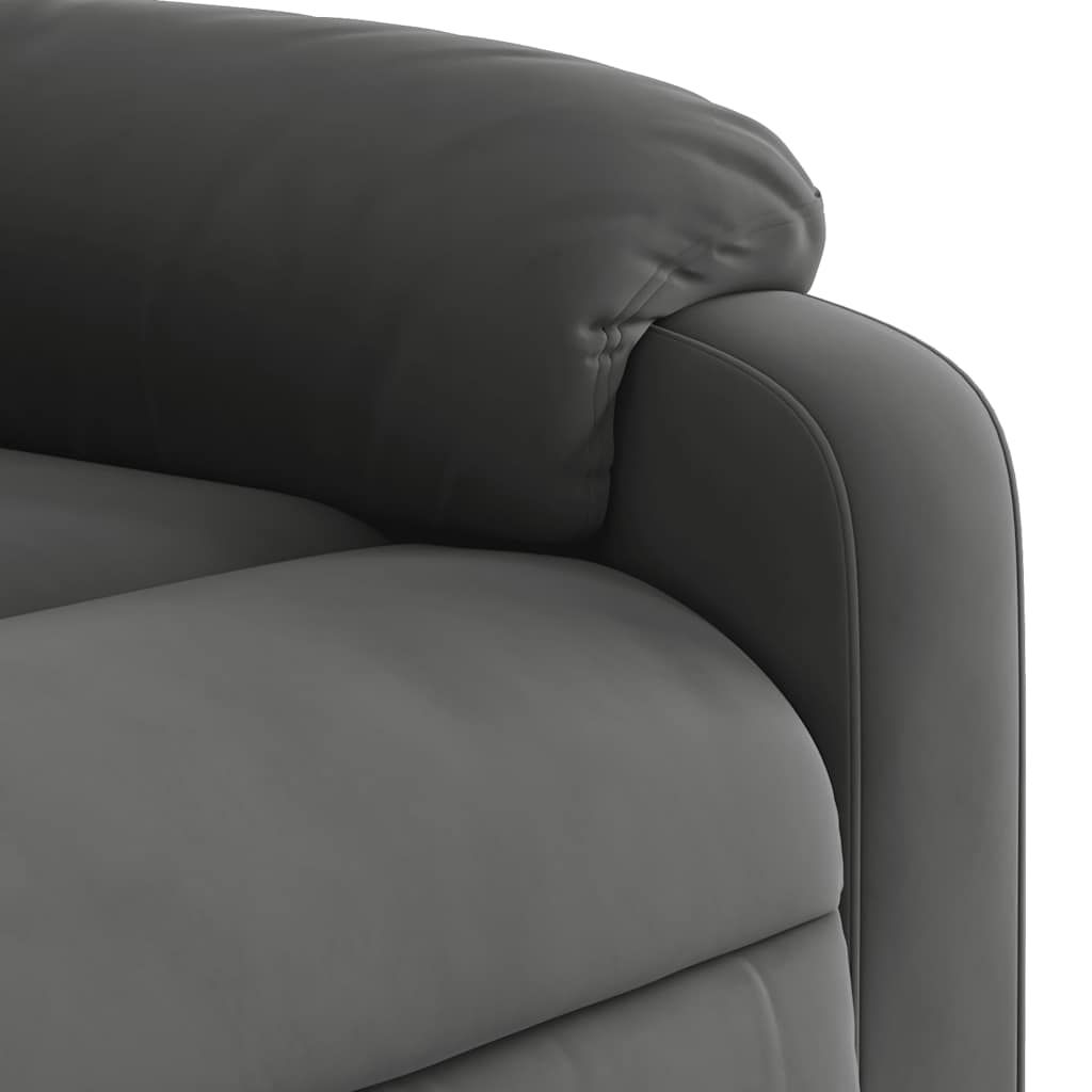 Poltrona Reclinante Massaggi Elettrica Grigio Scuro Microfibra - homemem39