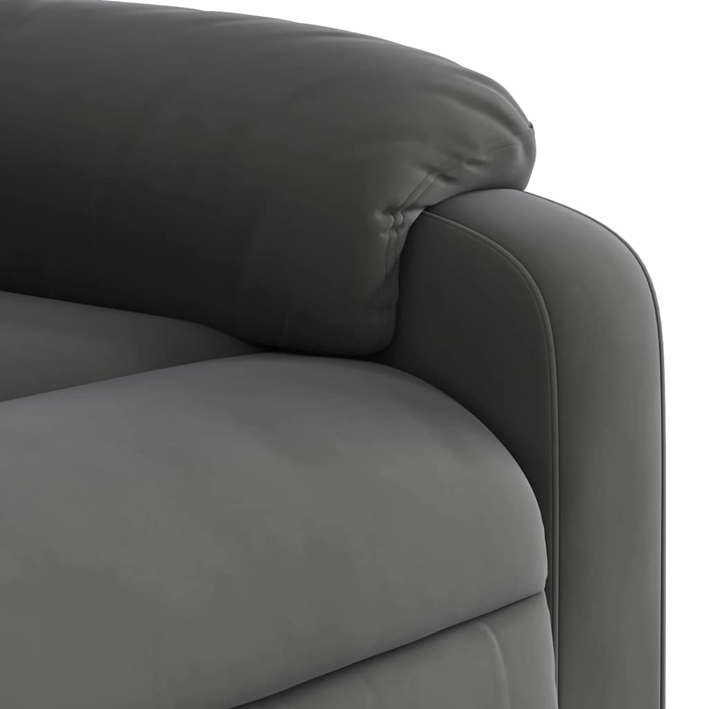 Poltrona a Rialzo Massaggi Reclinante Grigio Scuro Microfibra | homemem39
