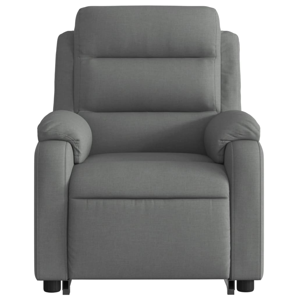 Poltrona Alzapersona Massaggi Reclinabile Grigio Scuro Tessuto - homemem39