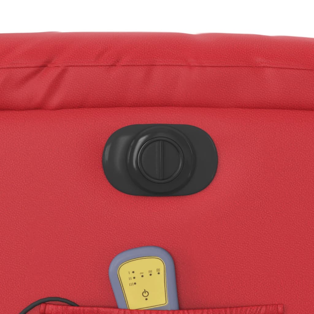 Poltrona Massaggio Elettrica Reclinabile Rosso Similpelle - homemem39