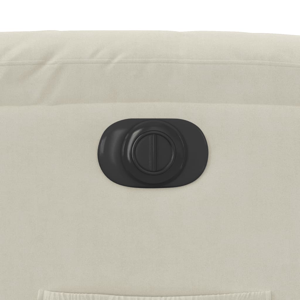 Poltrona Elettrica Reclinabile Crema in Velluto - homemem39