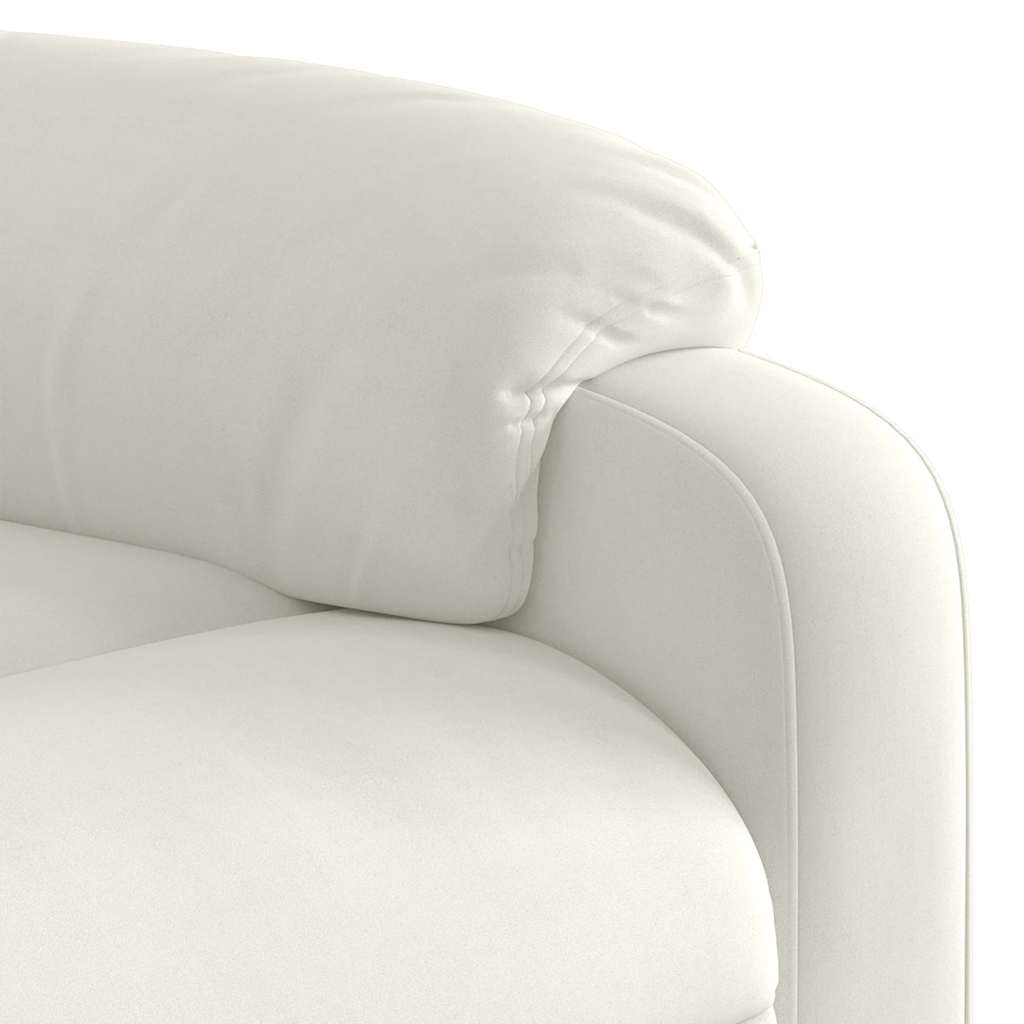 Poltrona Alzapersona Reclinabile Crema in Velluto | homemem39