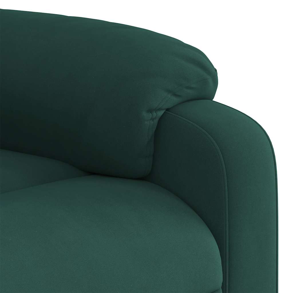 Poltrona Alzapersona Reclinabile Verde Scuro in Velluto | homemem39