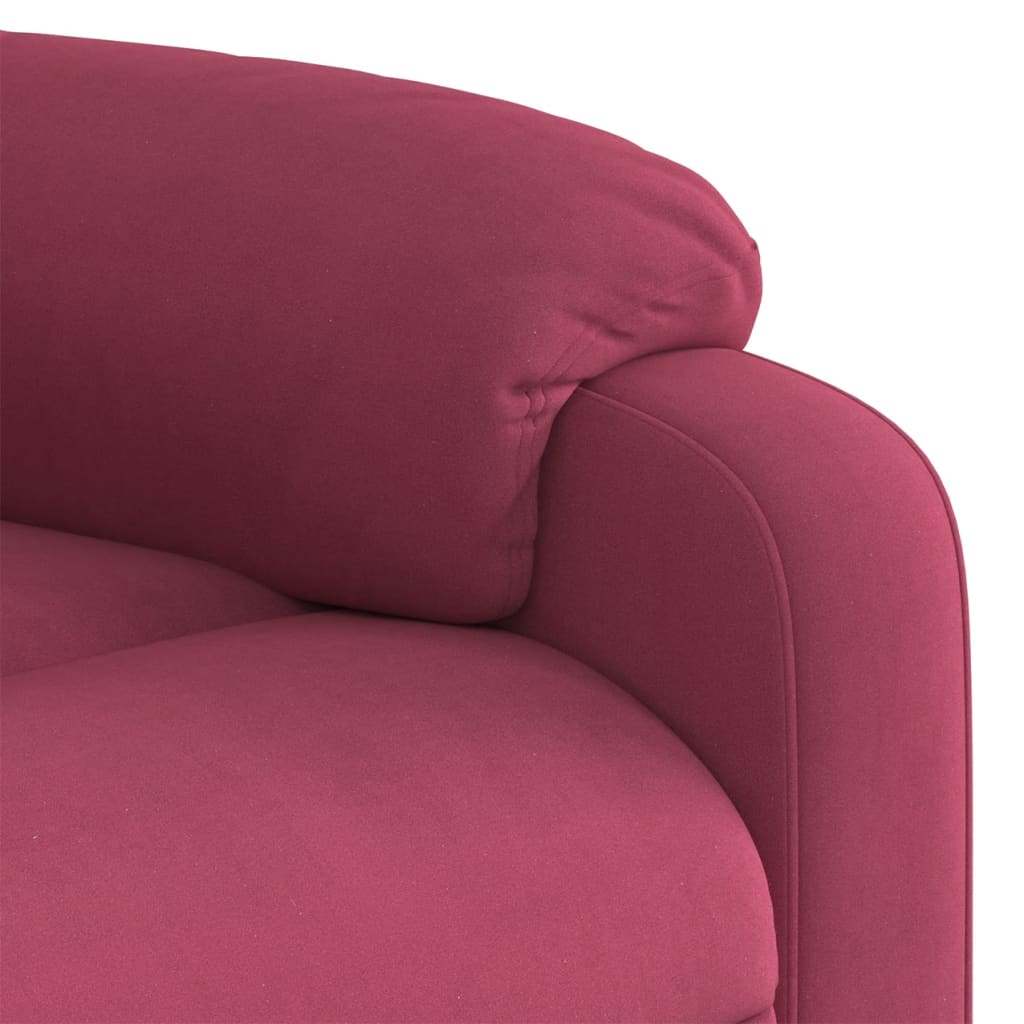Poltrona Alzapersona Reclinabile Elettrica Rosso Vino Velluto | homemem39