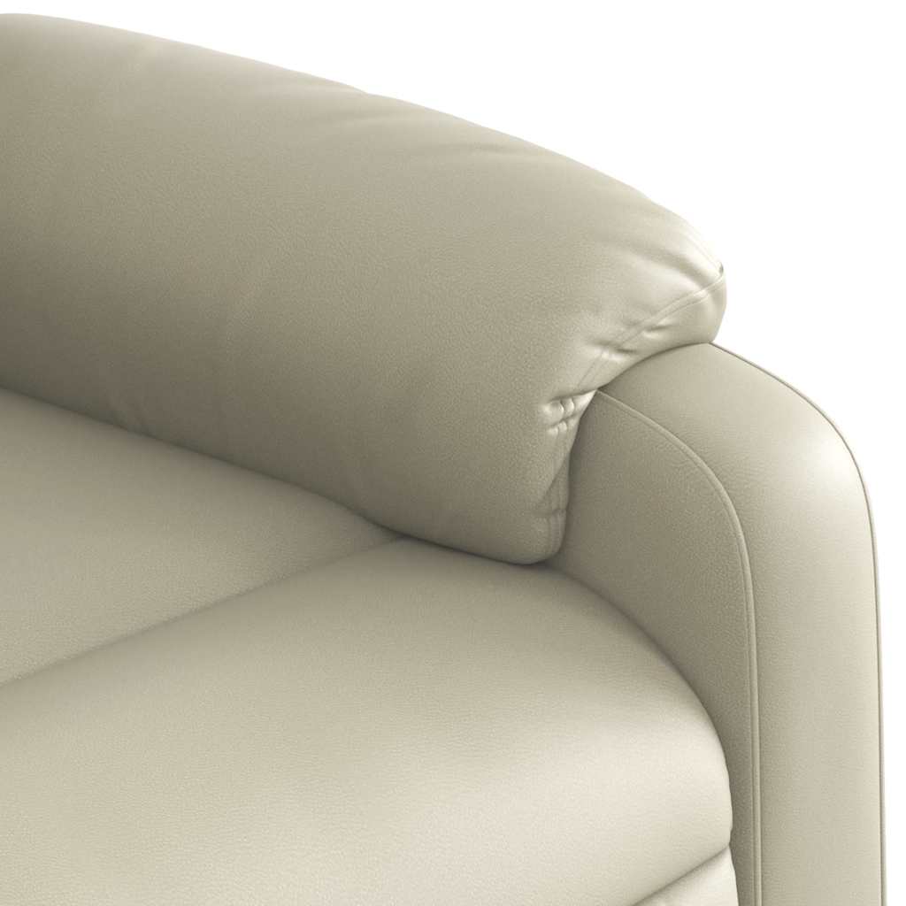 Poltrona Massaggiante Elettrica Reclinabile Crema Similpelle | homemem39