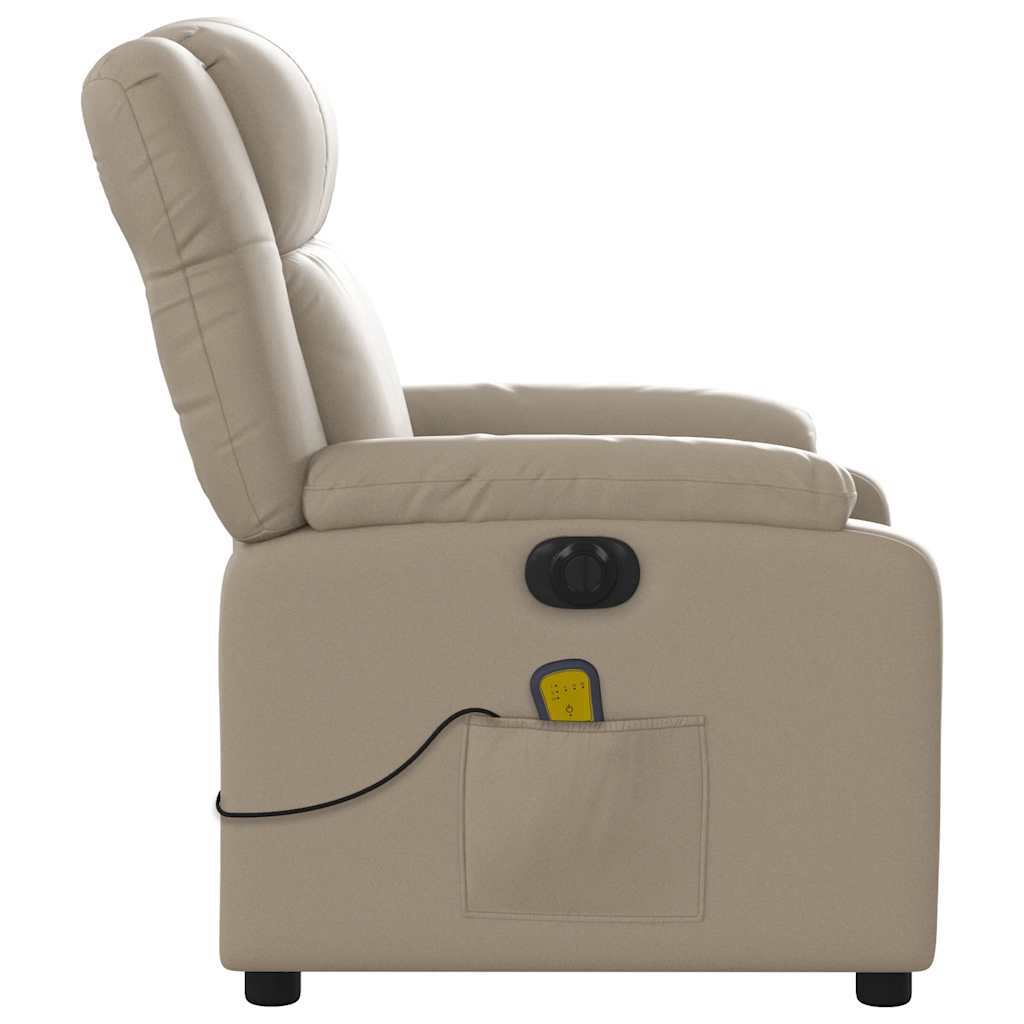 Poltrona Reclinabile Massaggio Elettrica Cappuccino Similpelle - homemem39
