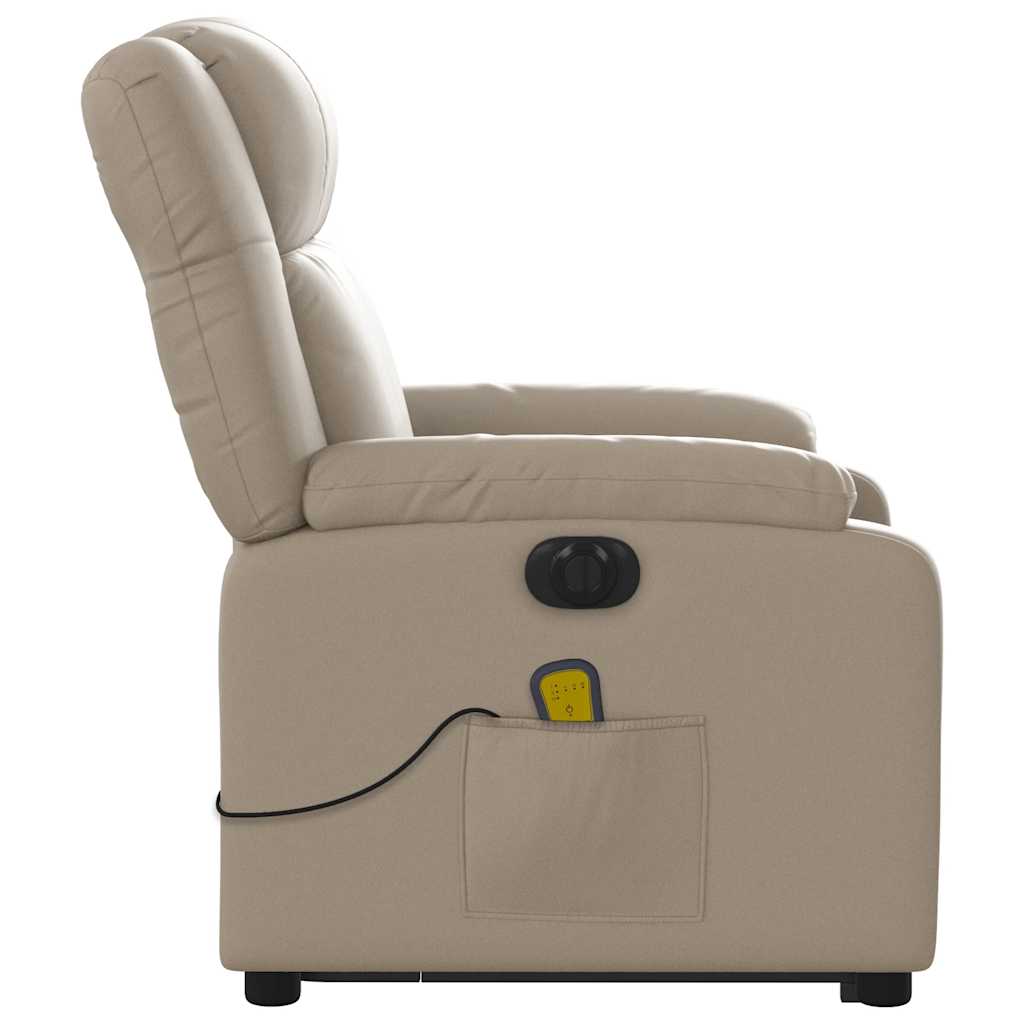 Poltrona Alzapersona Massaggio Elettrica Cappuccino Similpelle - homemem39
