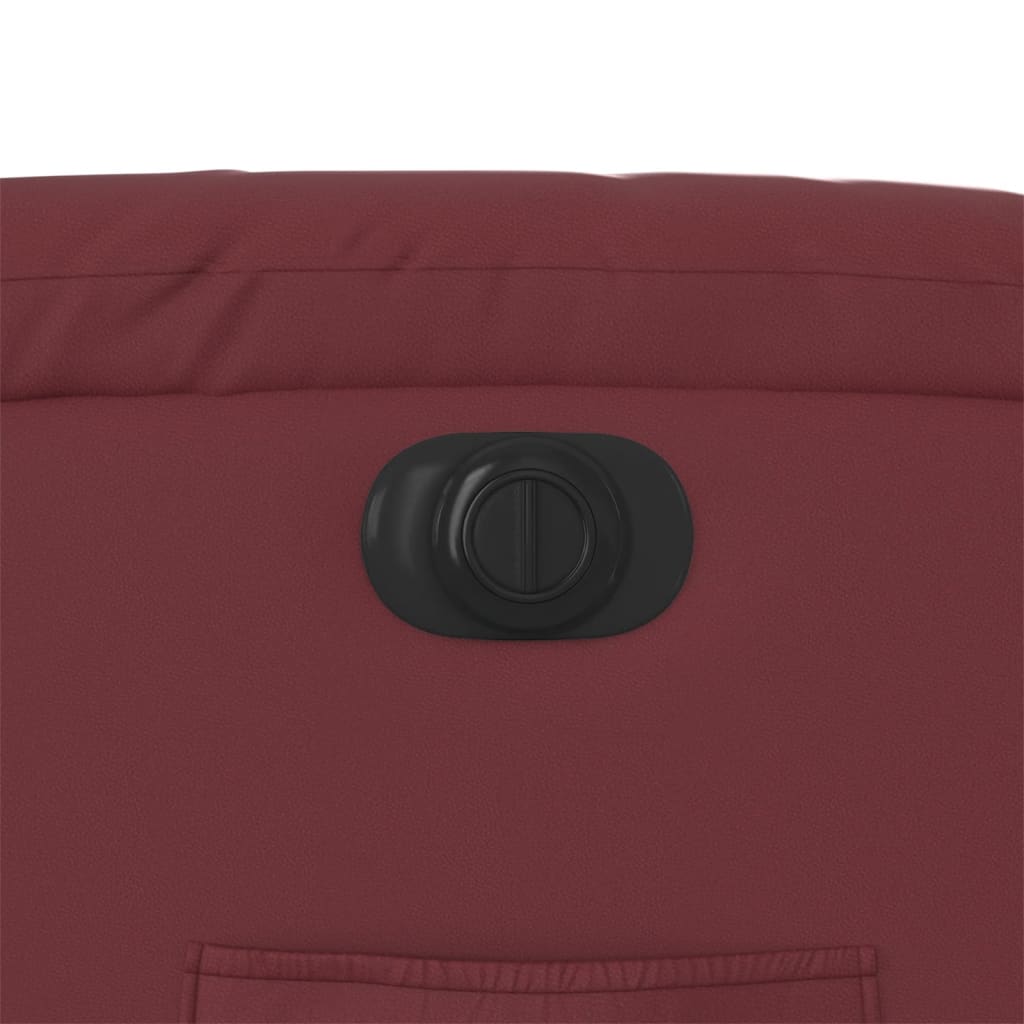 Poltrona Reclinabile Elettrica Rosso Vino in Similpelle | homemem39