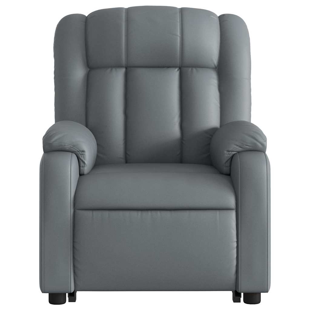 Poltrona Alzapersona Elettrica Reclinabile Grigio in Similpelle - homemem39