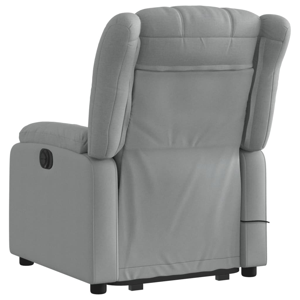 Poltrona Alzapersona Massaggi Elettrica Grigio Chiaro Tessuto - homemem39