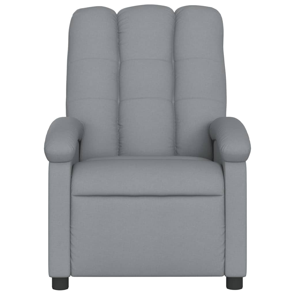 Poltrona reclinabile in tessuto grigio chiaro