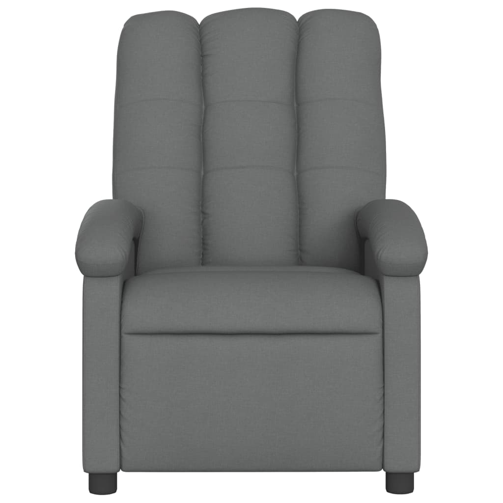 Poltrona reclinabile in tessuto grigio scuro
