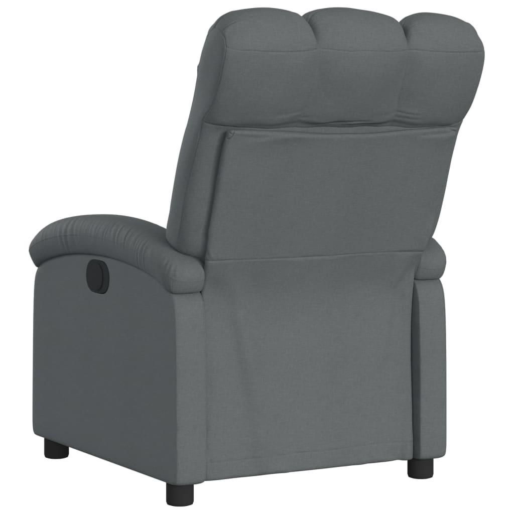 Poltrona reclinabile in tessuto grigio scuro
