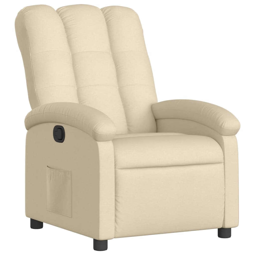 Poltrona reclinabile in tessuto color crema