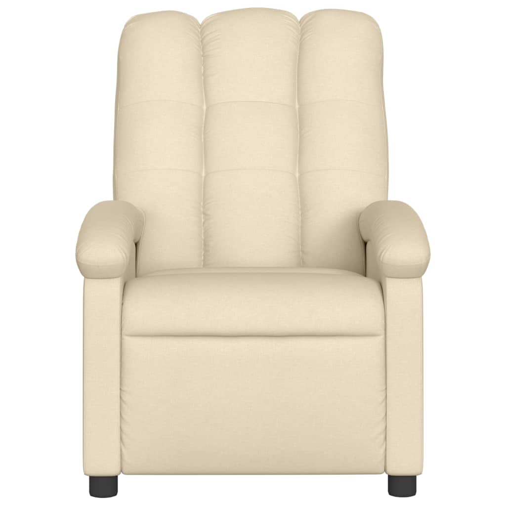Poltrona reclinabile in tessuto color crema