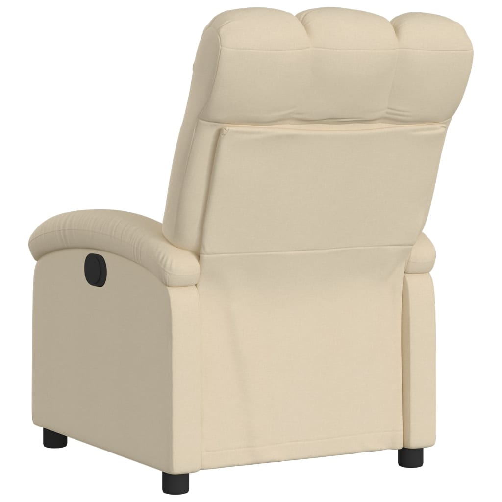Poltrona reclinabile in tessuto color crema