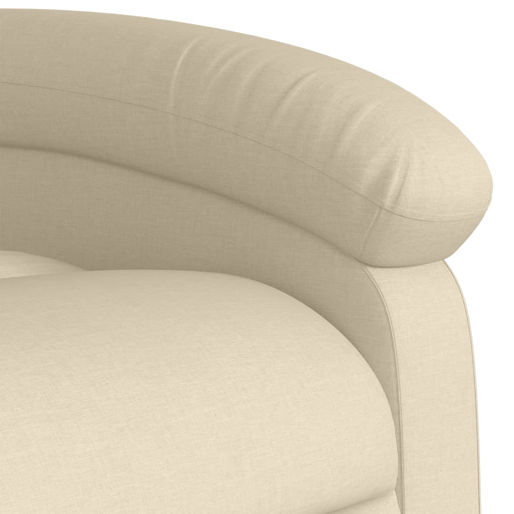 Poltrona reclinabile in tessuto color crema