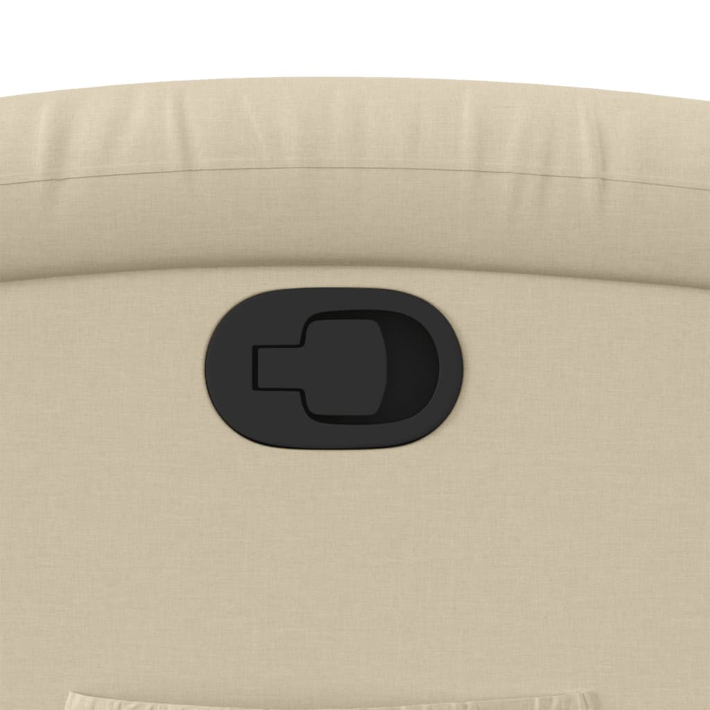 Poltrona reclinabile in tessuto color crema