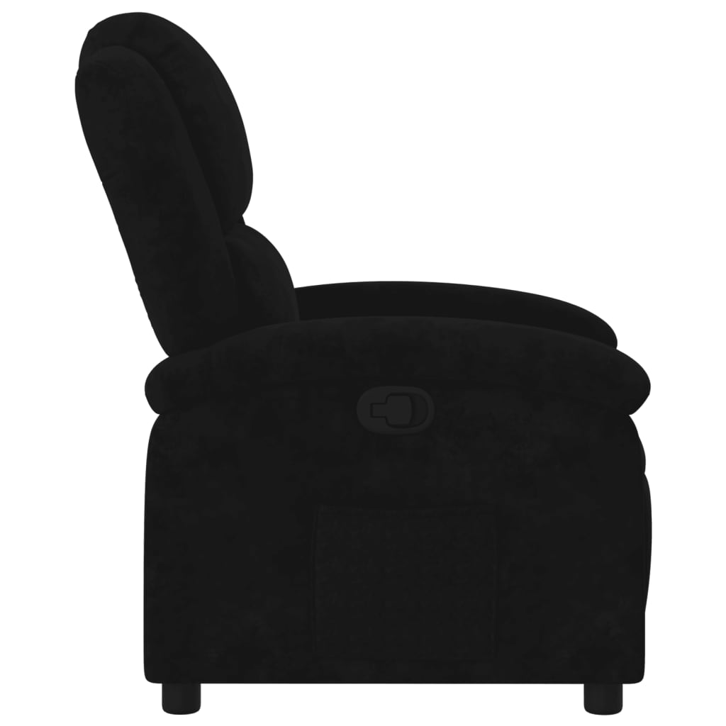 Poltrona reclinabile in velluto nero