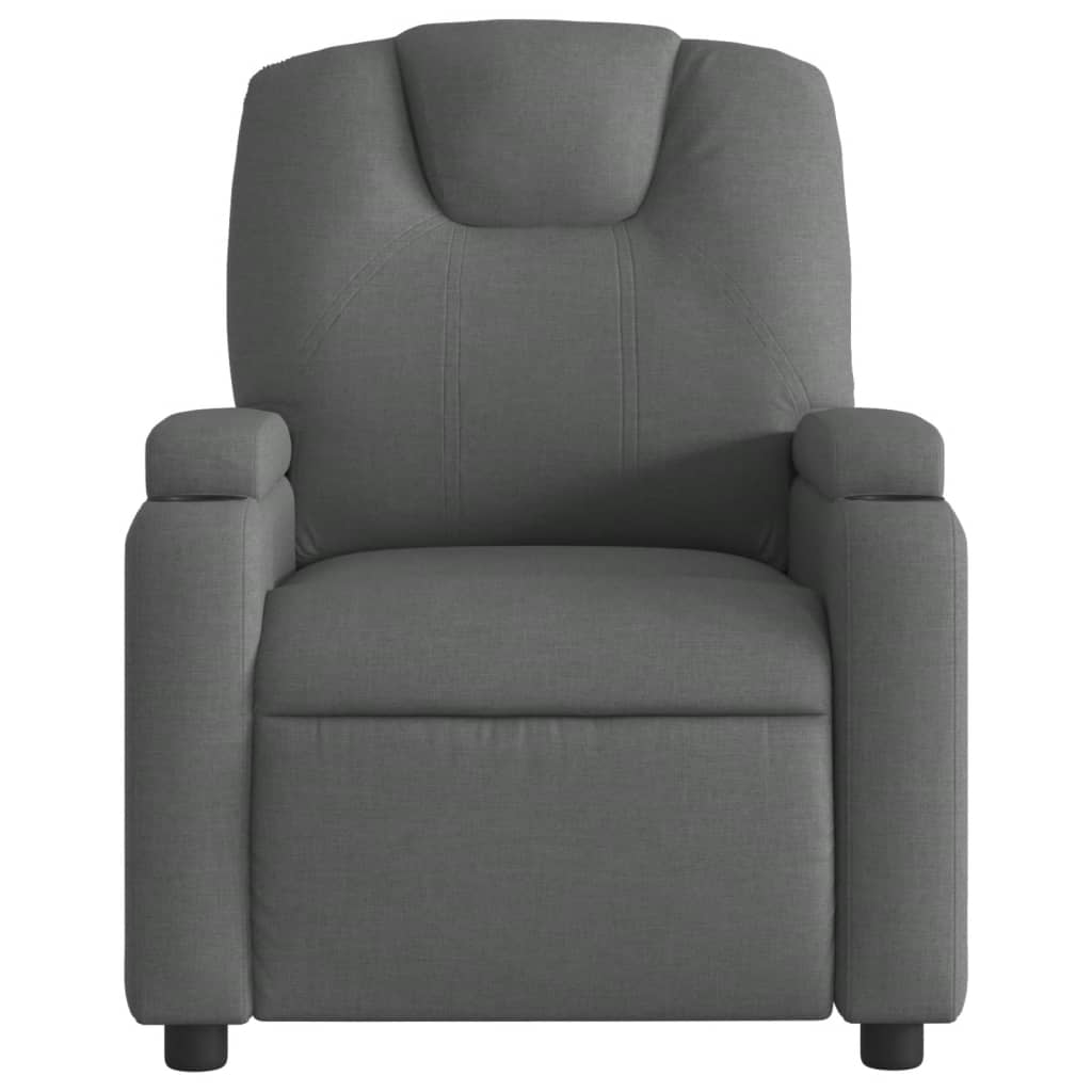 Poltrona reclinabile in tessuto grigio scuro
