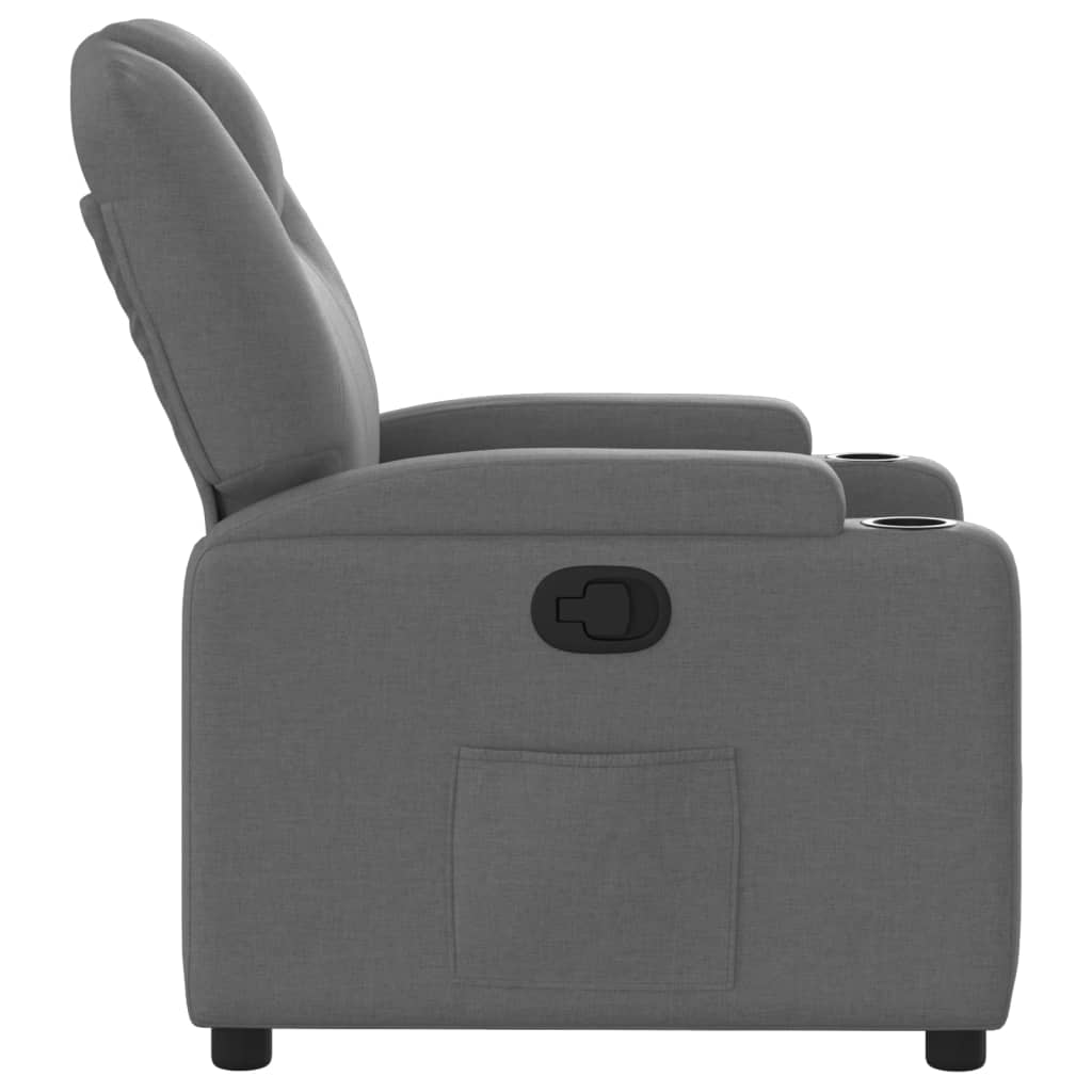Poltrona reclinabile in tessuto grigio scuro